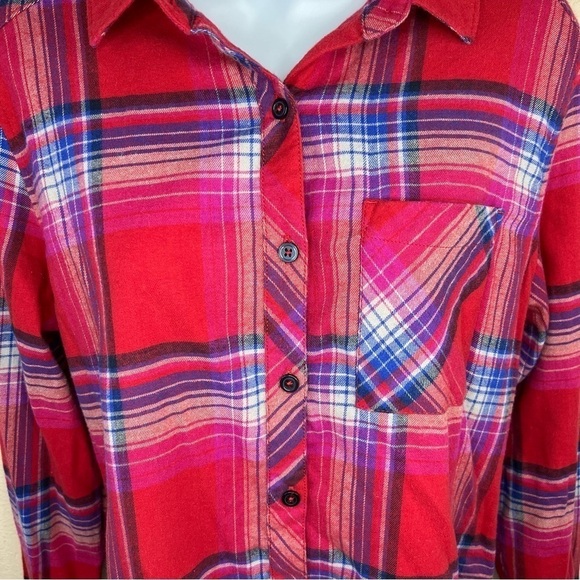 S Orvis Red & Blue Plaid Flannel Button Down Long Sleeve Shirt Small Top 4 6 - Picture 2 of 10